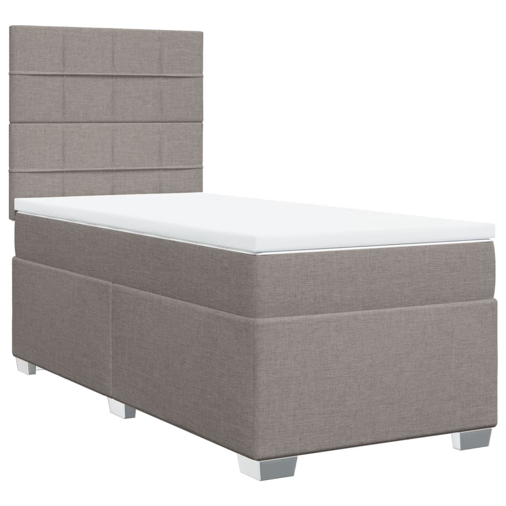 Thumbnail - vidaXL Boxspringbett mit Matratze Taupe 100x200 cm Stoff