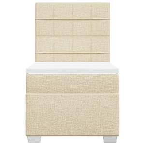Box spring postel s matrací krémová 100 x 200 cm textil - obrázek 6