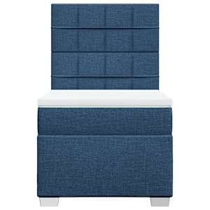 Box spring postel s matrací modrá 100 x 200 cm textil - obrázek 6