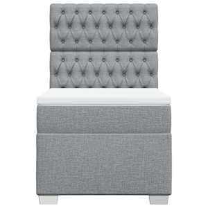Box spring postel s matrací světle šedý 100 x 200 cm textil - obrázek 6