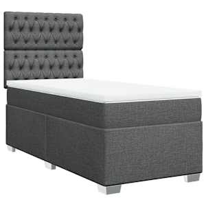 Box spring postel s matrací tmavě šedá 100 x 200 cm textil - obrázek 3