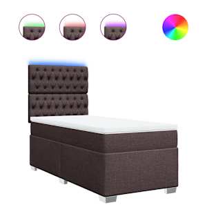 Box spring postel s matrací tmavě hnědá 100 x 200 cm textil - obrázek 2