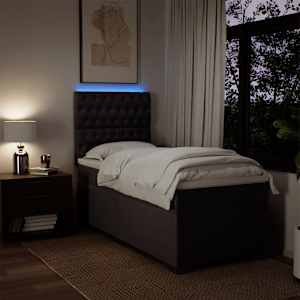 Box spring postel s matrací tmavě hnědá 100 x 200 cm textil - obrázek 5