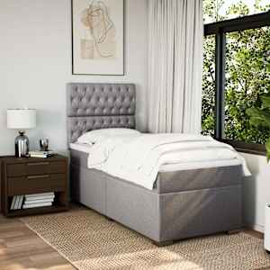 Box spring postel s matrací taupe 100 x 200 cm textil - obrázek 4