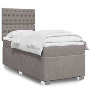 Box spring postel s matrací taupe 100 x 200 cm textil - obrázek 1