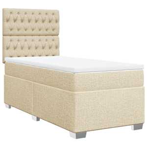 Box spring postel s matrací krémová 100 x 200 cm textil - obrázek 3
