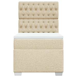 Box spring postel s matrací krémová 100 x 200 cm textil - obrázek 6