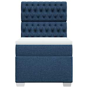 Box spring postel s matrací modrá 100 x 200 cm textil - obrázek 6