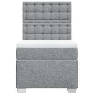 Box spring postel s matrací světle šedý 100 x 200 cm textil - obrázek 6