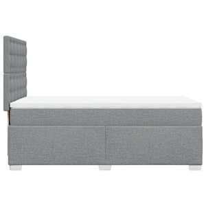 Box spring postel s matrací světle šedý 100 x 200 cm textil - obrázek 11