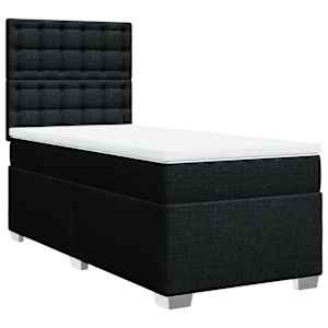 Box spring postel s matrací černá 100 x 200 cm textil - obrázek 3