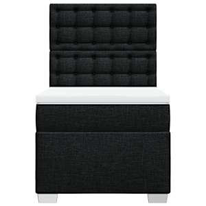 Box spring postel s matrací černá 100 x 200 cm textil - obrázek 6