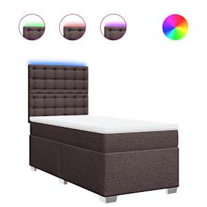 Box spring postel s matrací tmavě hnědá 100 x 200 cm textil - obrázek 2