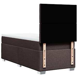 Box spring postel s matrací tmavě hnědá 100 x 200 cm textil - obrázek 12