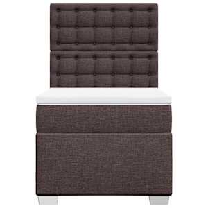 Box spring postel s matrací tmavě hnědá 100 x 200 cm textil - obrázek 6
