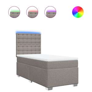 Box spring postel s matrací taupe 100 x 200 cm textil - obrázek 2