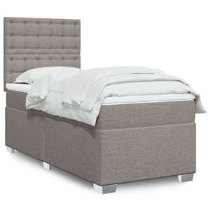 Box spring postel s matrací taupe 100 x 200 cm textil - obrázek 1