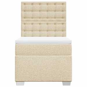 Box spring postel s matrací krémová 100 x 200 cm textil - obrázek 6