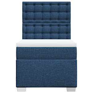 Box spring postel s matrací modrá 100 x 200 cm textil - obrázek 6