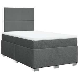 Box spring postel s matrací tmavě šedá 120x190 cm textil - obrázek 3