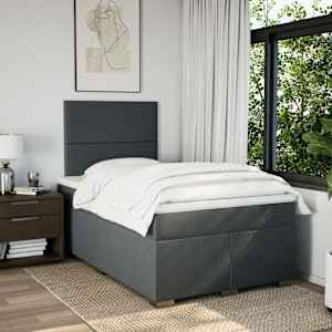 Box spring postel s matrací tmavě šedá 120x190 cm textil - obrázek 4