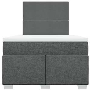 Box spring postel s matrací tmavě šedá 120x190 cm textil - obrázek 6