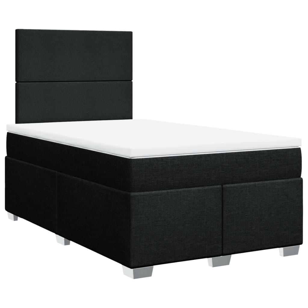 vidaXL Boxspring met matras stof zwart 120x190 cm afbeelding