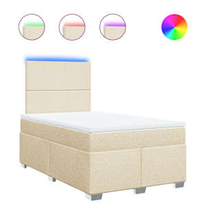 Box spring postel s matrací krémová 120x190 cm textil - obrázek 2