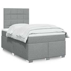Boxspring postelja z vzmetnico svetlo siva 120x190 cm blago