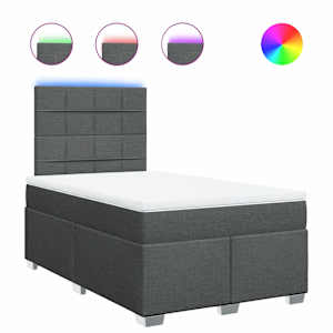 Box spring postel s matrací tmavě šedá 120x190 cm textil - obrázek 2