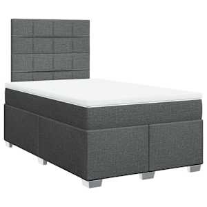 Box spring postel s matrací tmavě šedá 120x190 cm textil - obrázek 3
