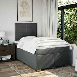 Box spring postel s matrací tmavě šedá 120x190 cm textil - obrázek 4