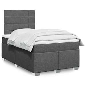 Box spring postel s matrací tmavě šedá 120x190 cm textil - obrázek 1