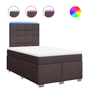 Box spring postel s matrací tmavě hnědá 120x190 cm textil - obrázek 2