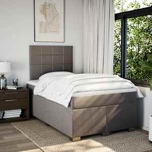 Box spring postel s matrací taupe 120x190 cm textil - obrázek 4