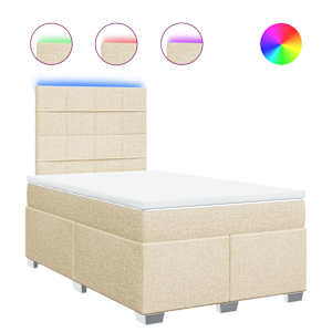 Box spring postel s matrací krémová 120x190 cm textil - obrázek 2