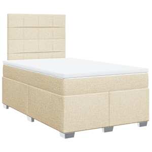 Box spring postel s matrací krémová 120x190 cm textil - obrázek 3