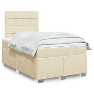 Box spring postelja z vzmetnico krem 120x190 cm blago