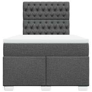 Box spring postel s matrací tmavě šedá 120x190 cm textil - obrázek 6