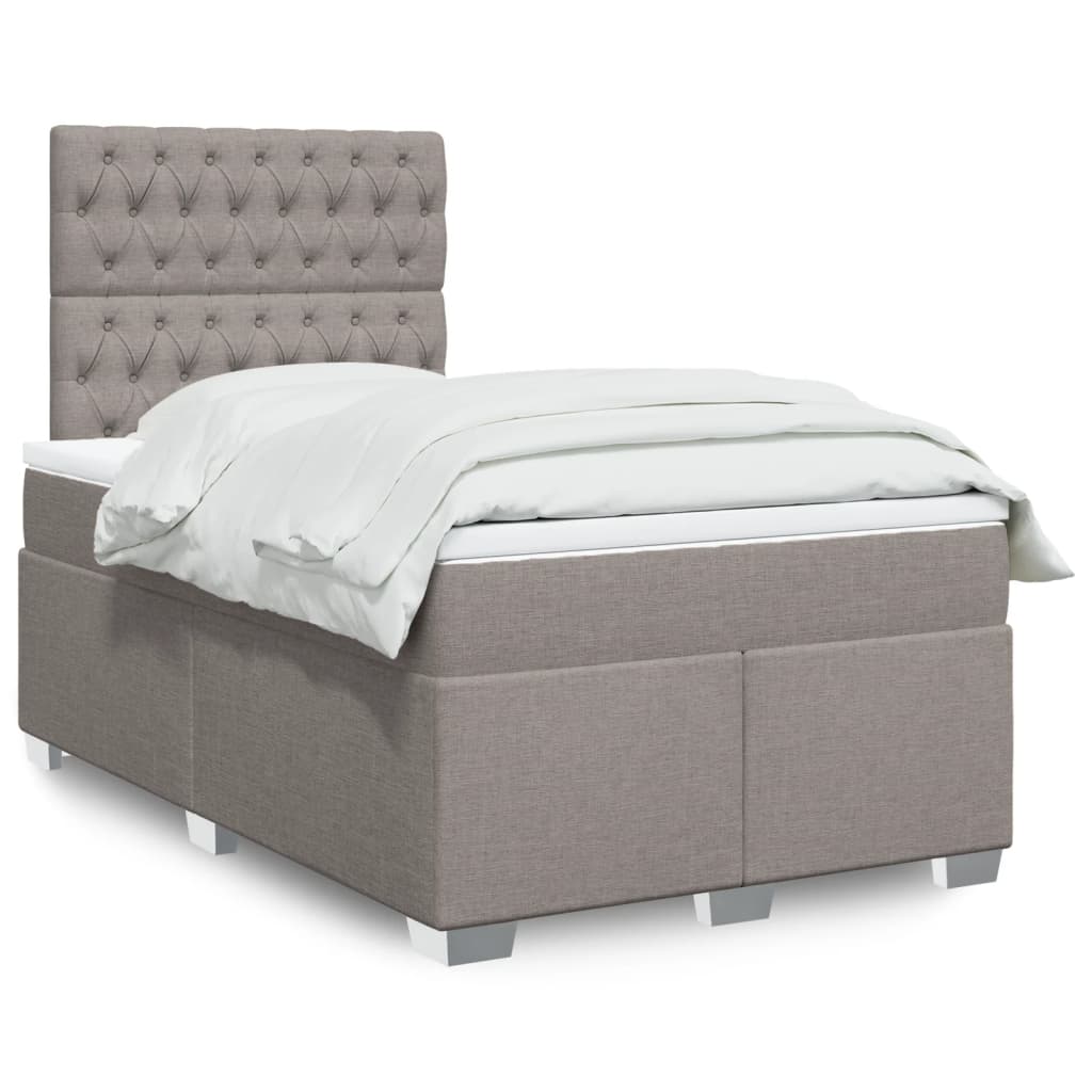 Boxspringbett mit Matratze Taupe 120×190 cm Stoff