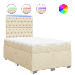 Box spring postel s matrací krémová 120x190 cm textil - obrázek 2