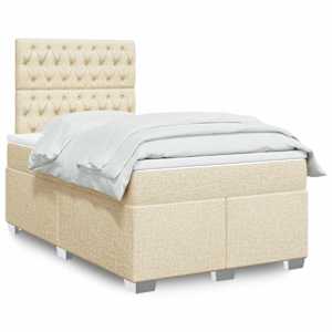 Box spring postelja z vzmetnico krem 120x190 cm blago