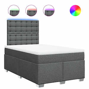Box spring postel s matrací tmavě šedá 120x190 cm textil - obrázek 2