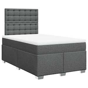 Box spring postel s matrací tmavě šedá 120x190 cm textil - obrázek 3