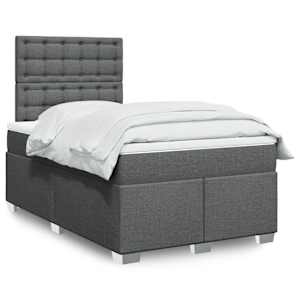 Box spring postel s matrací tmavě šedá 120x190 cm textil - obrázek 1