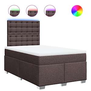 Box spring postel s matrací tmavě hnědá 120x190 cm textil - obrázek 2