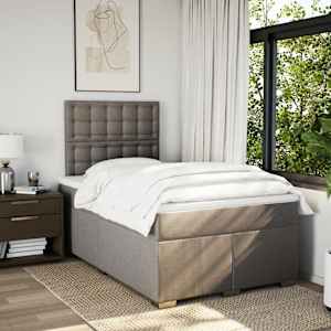 Box spring postel s matrací taupe 120x190 cm textil - obrázek 4