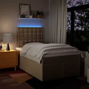 Box spring postel s matrací krémová 120x190 cm textil - obrázek 5