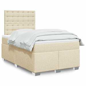 Box spring postel s matrací krémová 120x190 cm textil - obrázek 1
