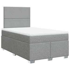 Box spring postel s matrací světle šedá 120 x 200 cm textil - obrázek 3